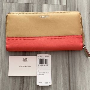 New Women Coach Colorblock long Wallet